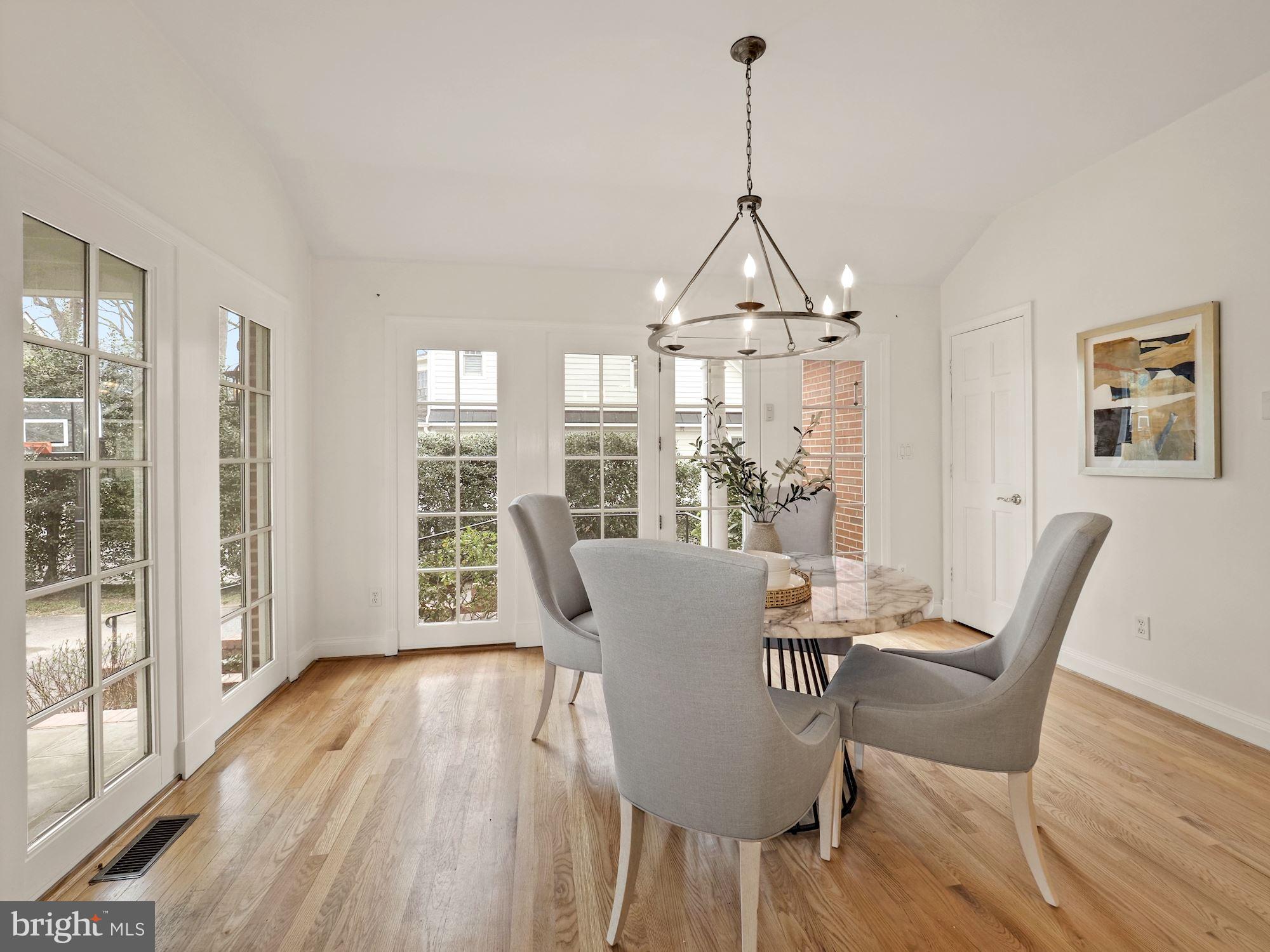 4223 Everett Street Kensington, MD 20895 - Photo 22 of 49 Breakfast Room with doors to rear & side porches