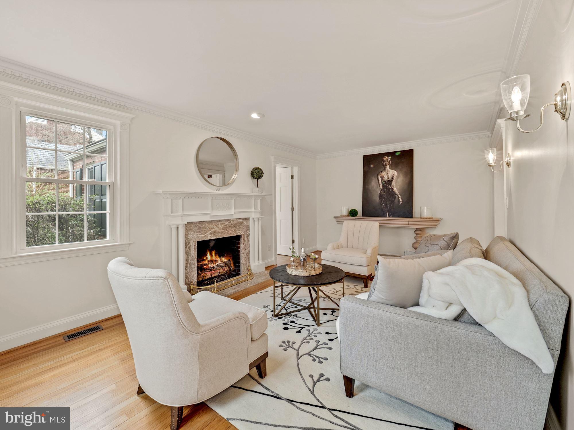 4223 Everett Street Kensington, MD 20895 - Photo 8 of 49 Living Room with gas fireplace