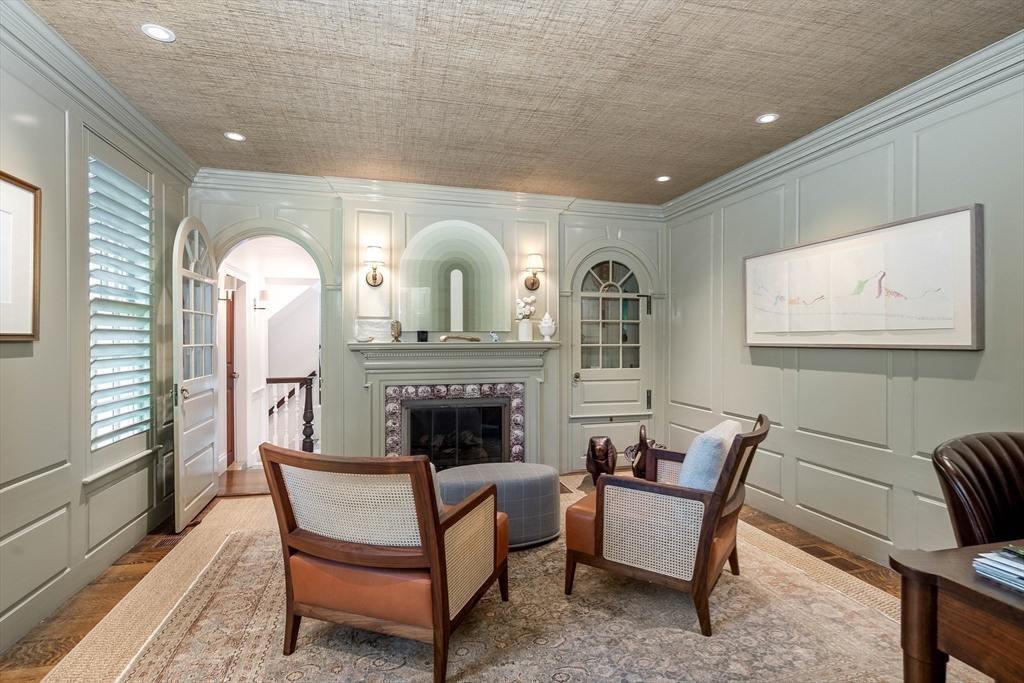 17 Cole Road Hingham, MA 02043 - Photo 11 of 29 a living room with furniture and a fireplace