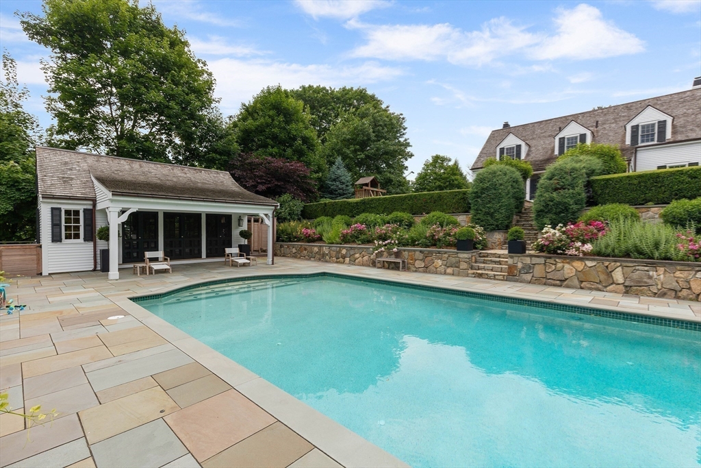 17 Cole Road Hingham, MA 02043 - Photo 26 of 29 a view of a house with pool plants and large trees