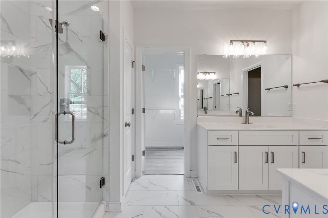1393 Broad St Road Oilville, VA 23129 - Photo 24 of 39 Full bathroom featuring a marble finish shower, va