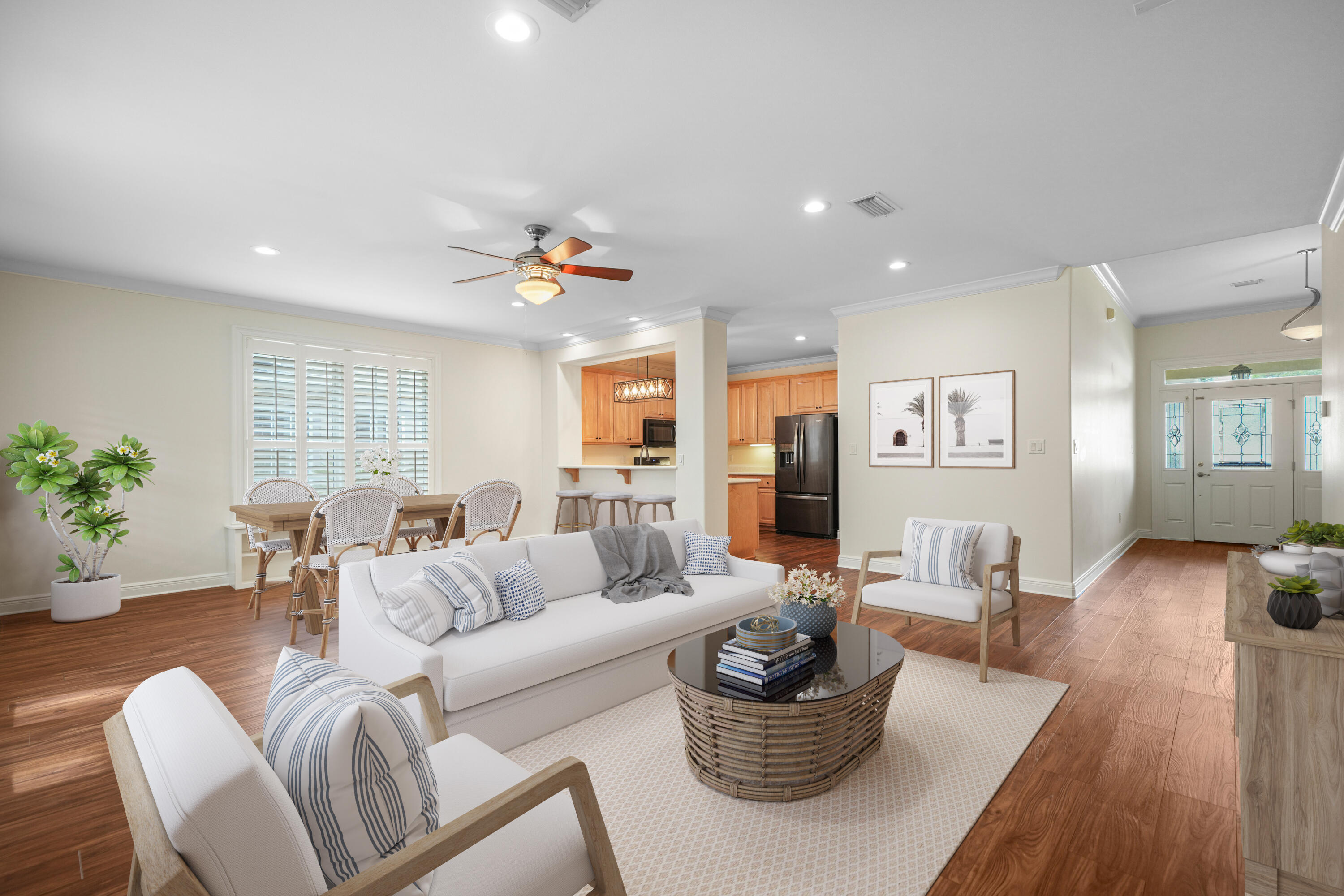 4116 Callaway Drive Niceville, FL 32578 - Photo 14 of 53 a living room with furniture and a wooden floor