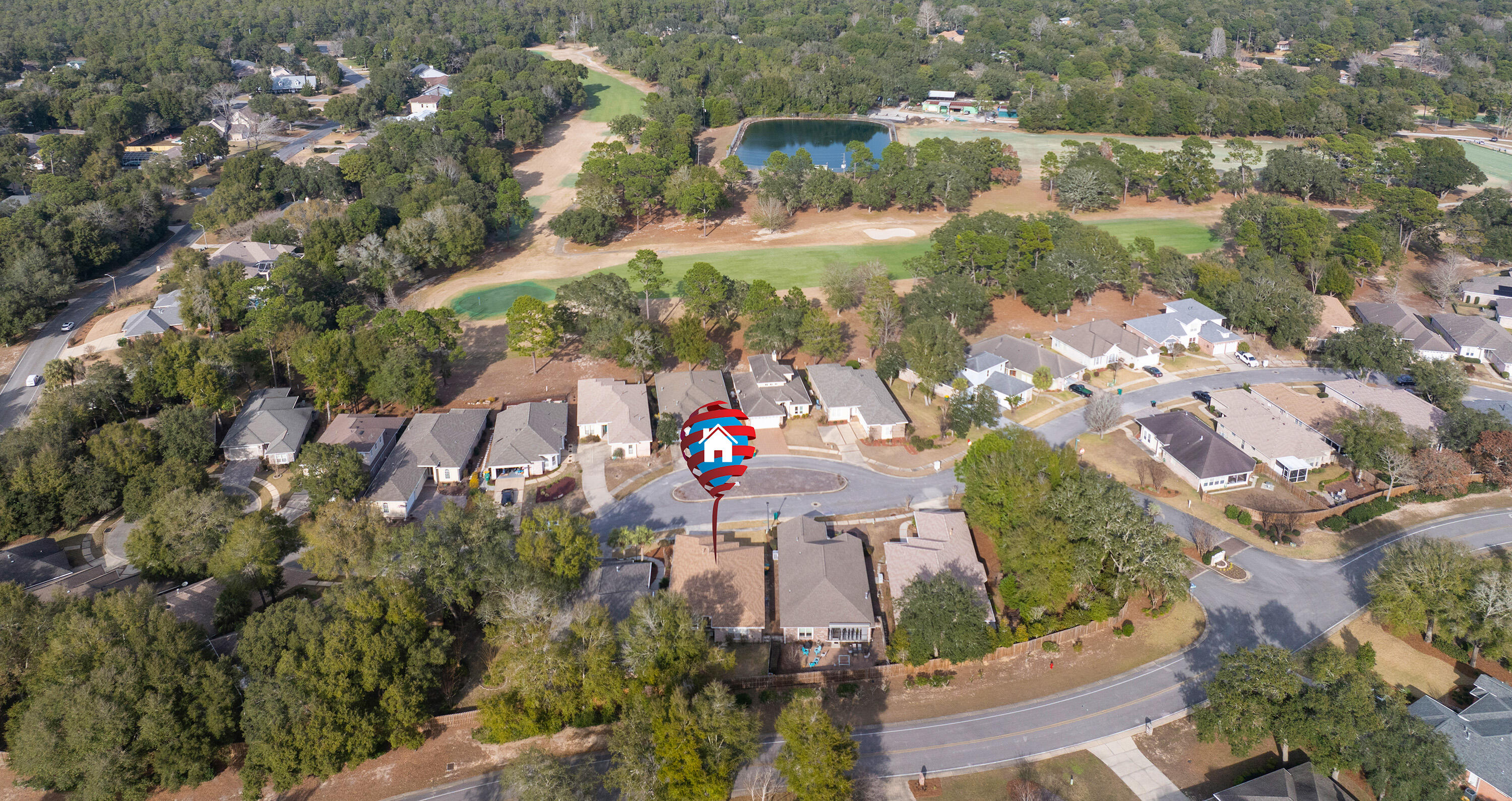 4116 Callaway Drive Niceville, FL 32578 - Photo 50 of 53 an aerial view of a house with a lake view
