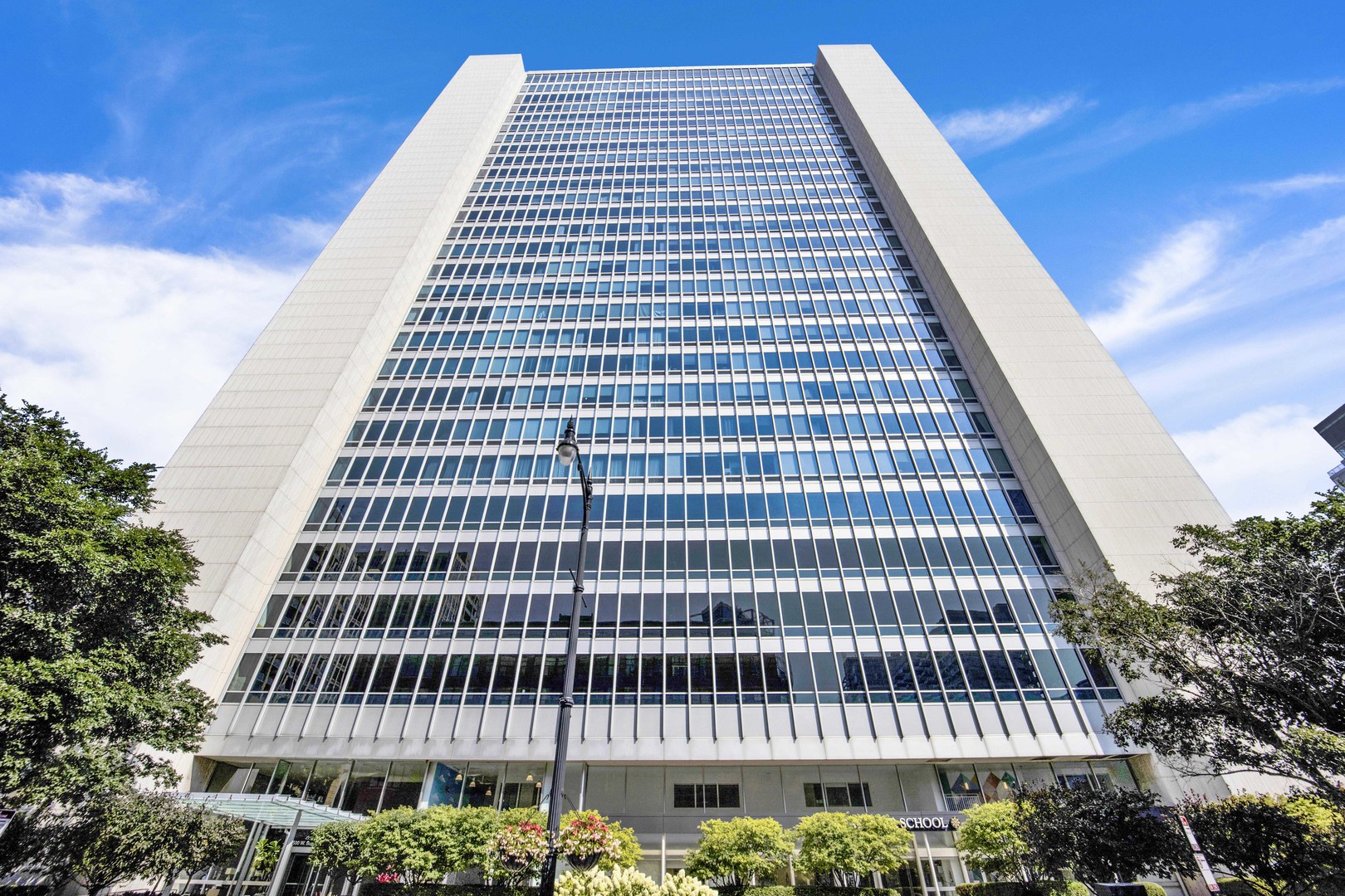 a front view of a building