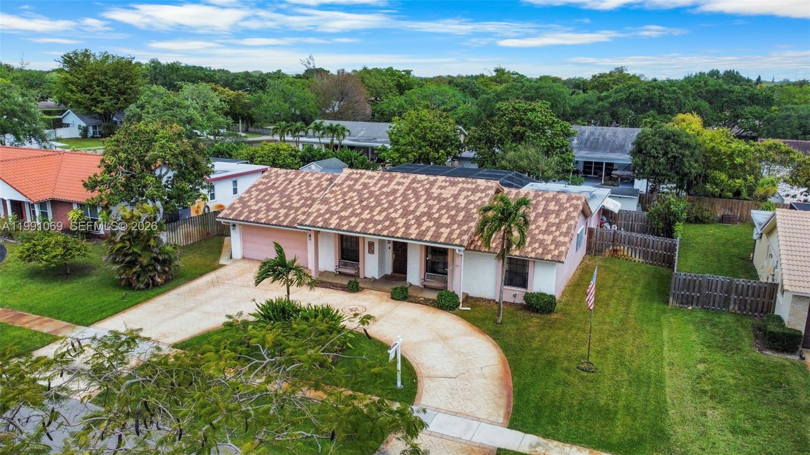 5171 Southwest 20th Street Plantation, FL 33317 - Photo 30 of 30 an aerial view of a house with a yard table and chairs