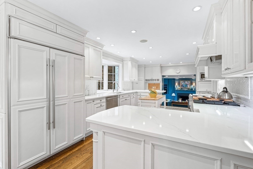 14 Rockridge Road Wellesley, MA 02481 - Photo 17 of 42 a kitchen with stainless steel appliances a refrigerator and a sink