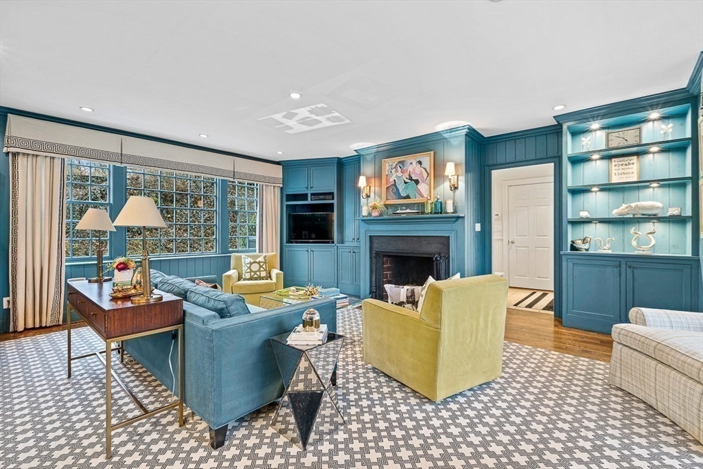 14 Rockridge Road Wellesley, MA 02481 - Photo 20 of 42 a living room with fireplace furniture and a large window