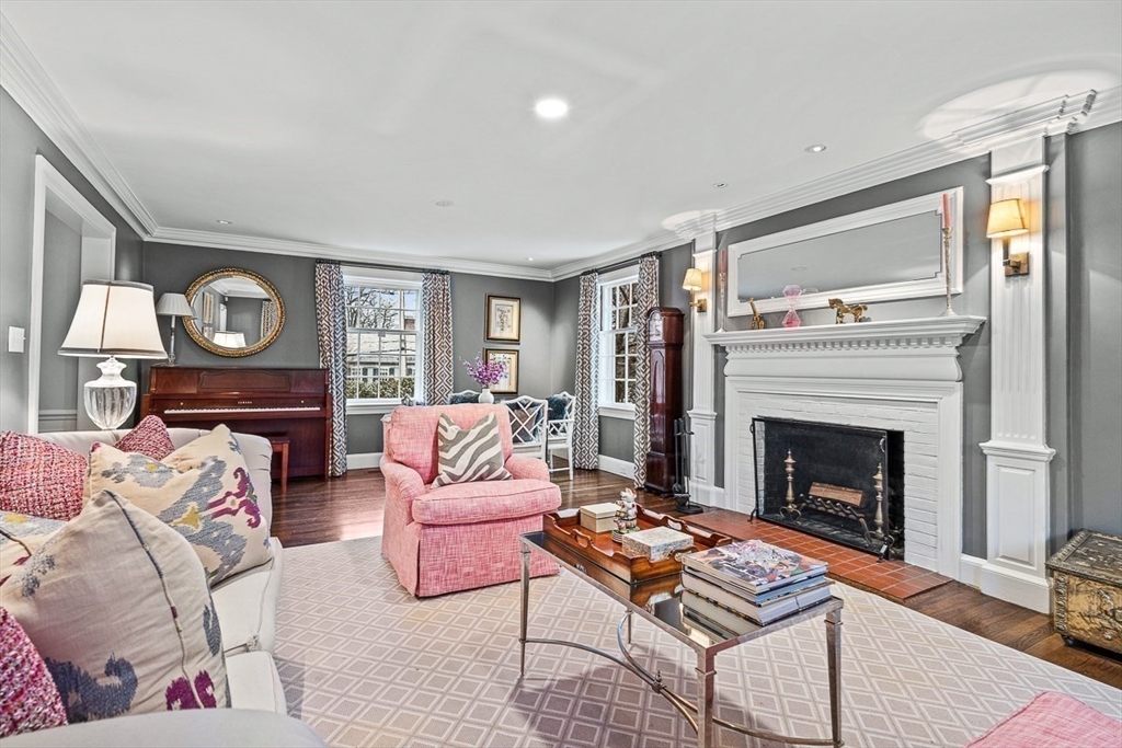 14 Rockridge Road Wellesley, MA 02481 - Photo 7 of 42 a living room with furniture fireplace and window