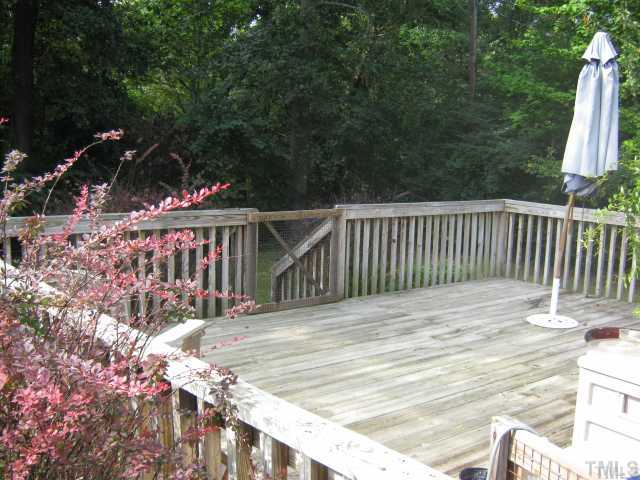 3806 Wester Road Raleigh, NC 27604 - Photo 8 of 12 View of Deck, looking into the backyard. Look at those gorgeous trees! Again, this is a great place for you to enjoy outdoor livinig and entertaining space!