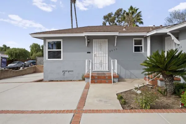 a view of a house with a patio