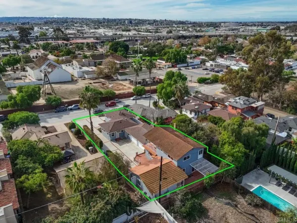 an aerial view of multiple house