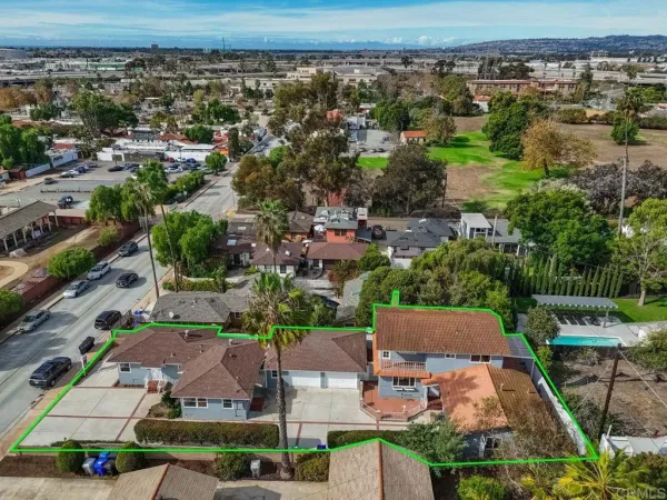 an aerial view of multiple house