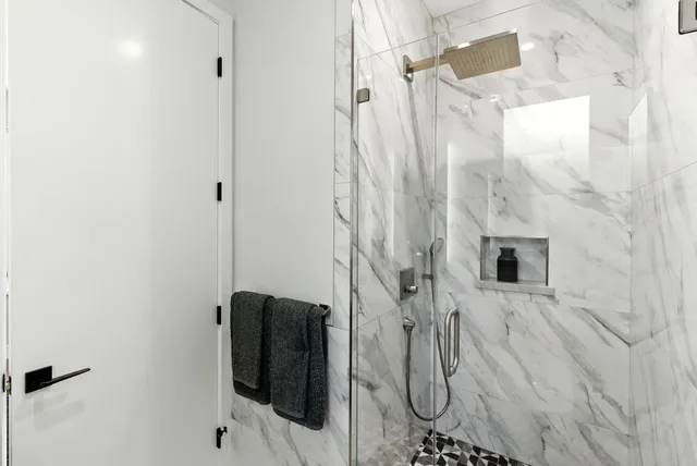 a bathroom with a shower