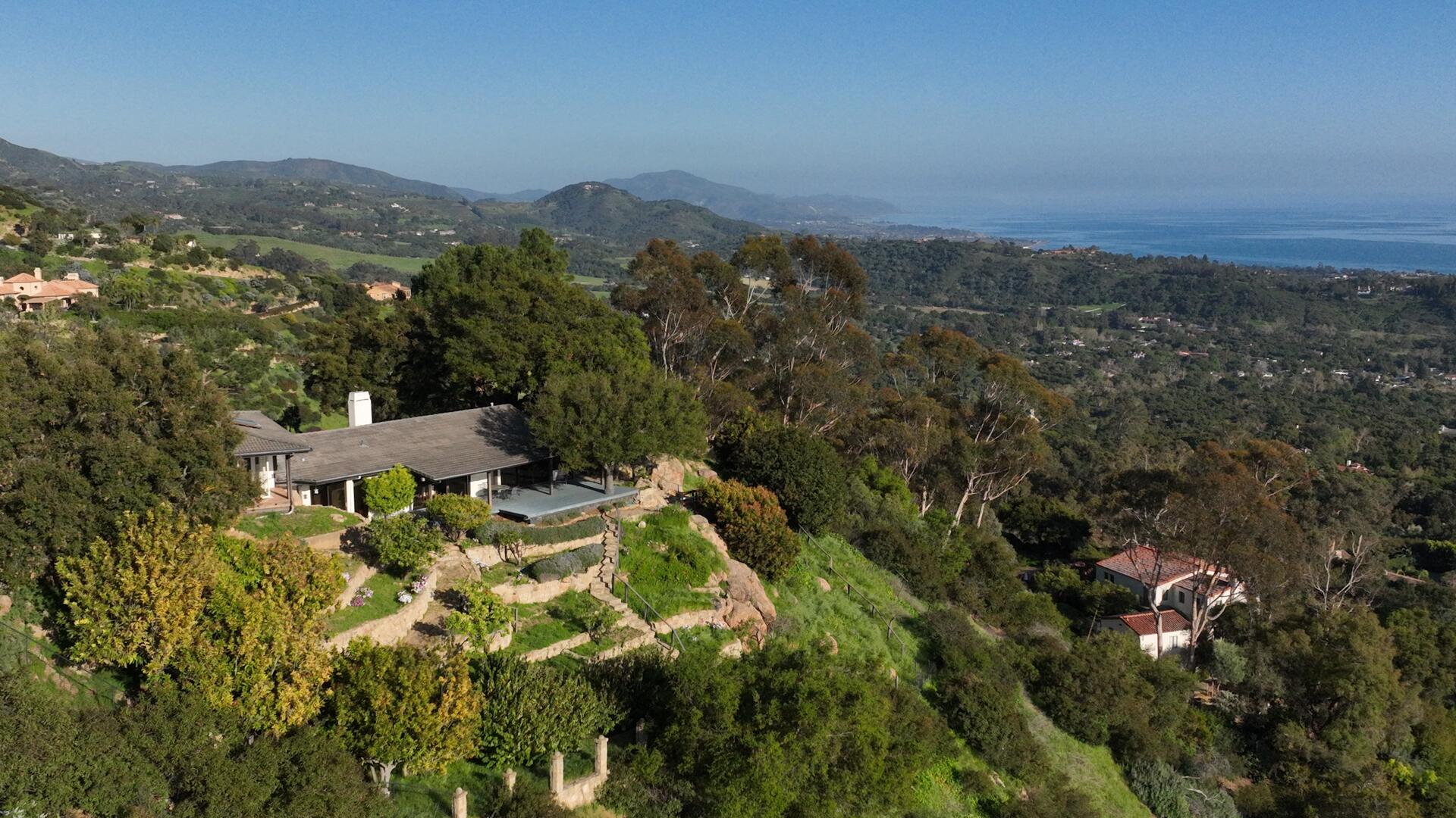 909 Park Lane Montecito, CA 93108 - Photo 8 of 39 an aerial view of a house with a yard