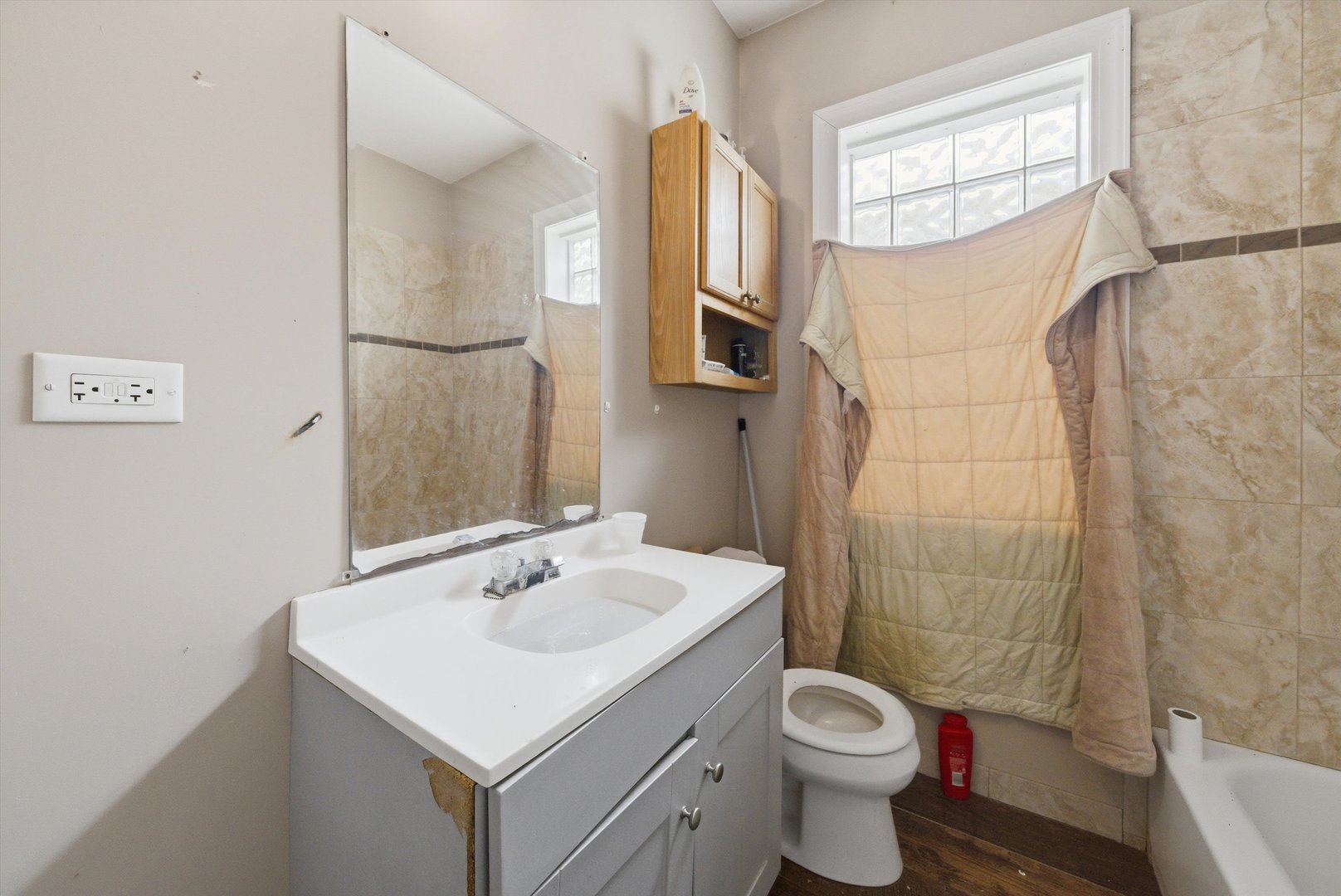 6837 South Morgan Street Chicago, IL 60621 - Photo 9 of 24 a bathroom with a sink toilet and a mirror