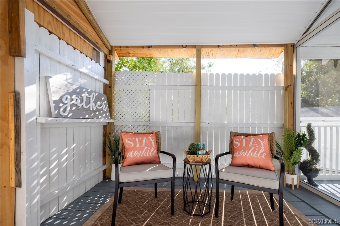 1701 Quail Covey Road Henrico, VA 23238 - Photo 39 of 45 a outdoor living room with furniture and a floor to ceiling window