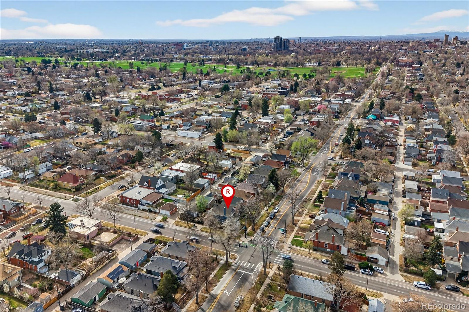 3056 York Street Denver, CO 80205 - Photo 40 of 44 an aerial view of residential houses with outdoor space