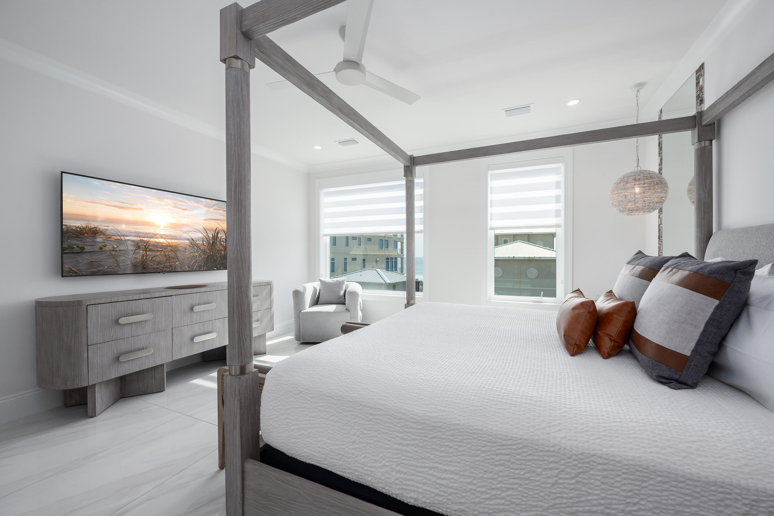 244 Open Gulf Street Miramar Beach, FL 32550 - Photo 137 of 151 a bedroom with a bed and flat screen tv