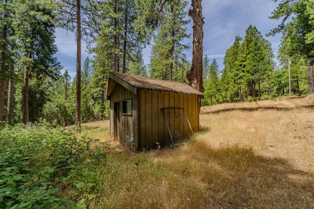 a view of backyard with green space