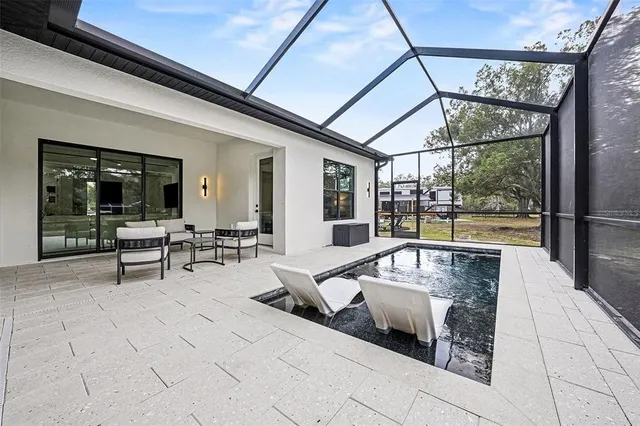 a living room with furniture
