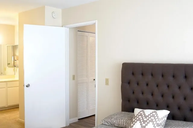 a bathroom with a shower curtain