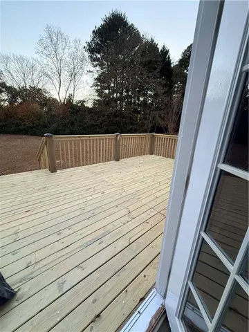 a view of a field with an outdoor space