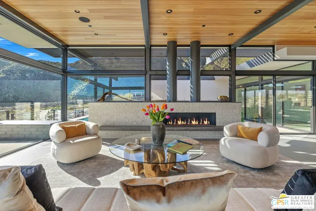 a view of a porch with furniture