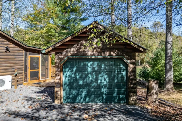 a view of a lake with a house