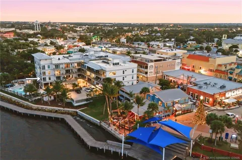 an aerial view of multiple house