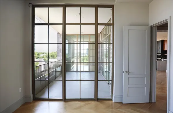 a view of a kitchen cabinets