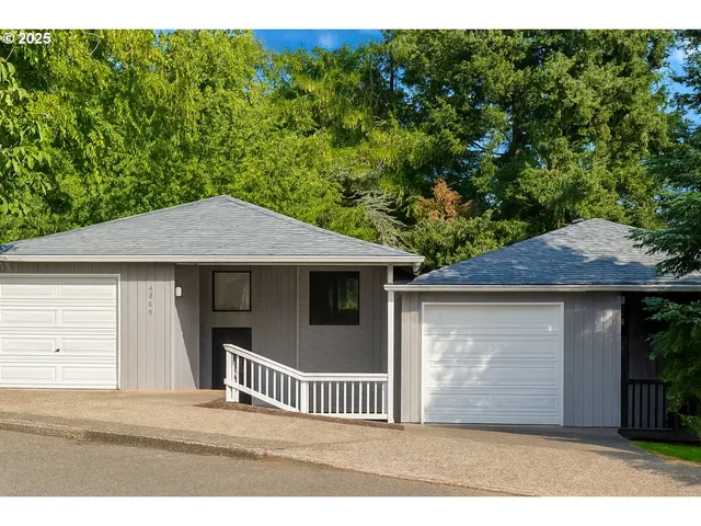 a house view with a garden
