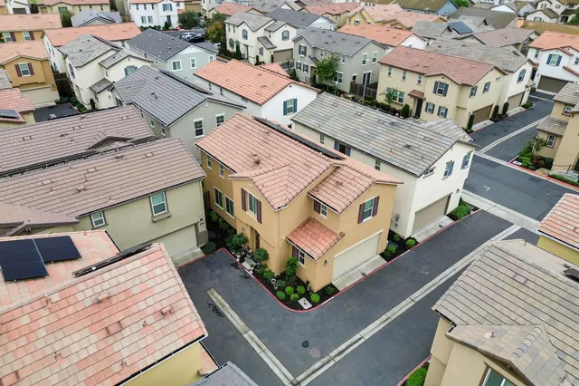 an aerial view of a house