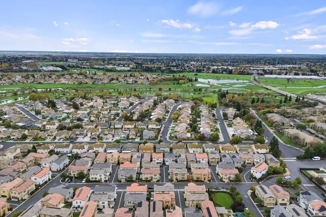an aerial view of a city
