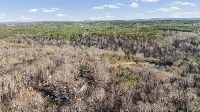 a view of a green field with lots of bushes