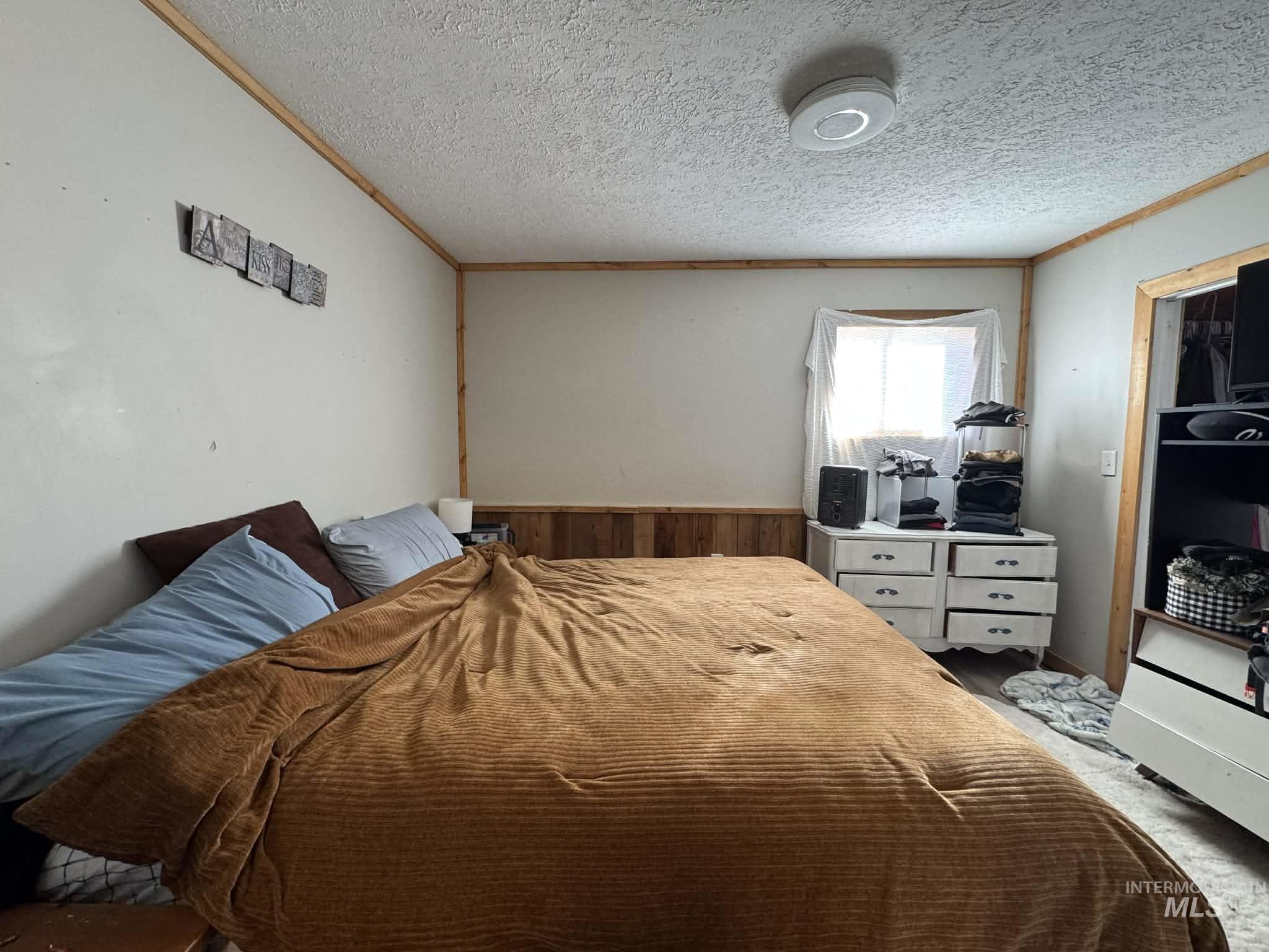 40238 Sr 129 Anatone, WA 99401 - Photo 5 of 13 Carpeted bedroom featuring crown molding and a textured ceiling