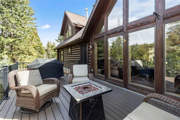 a outdoor living space with furniture