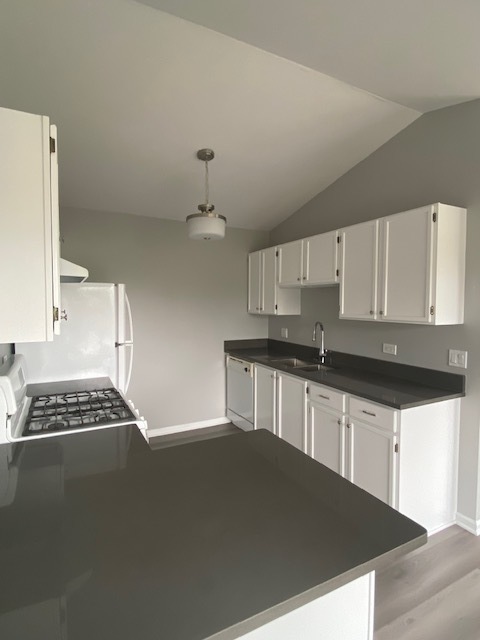 1127 North Red Oak Circle, Unit 4 Round Lake Beach, IL 60073 - Photo 23 of 31 a kitchen with granite countertop a sink a stove and cabinets
