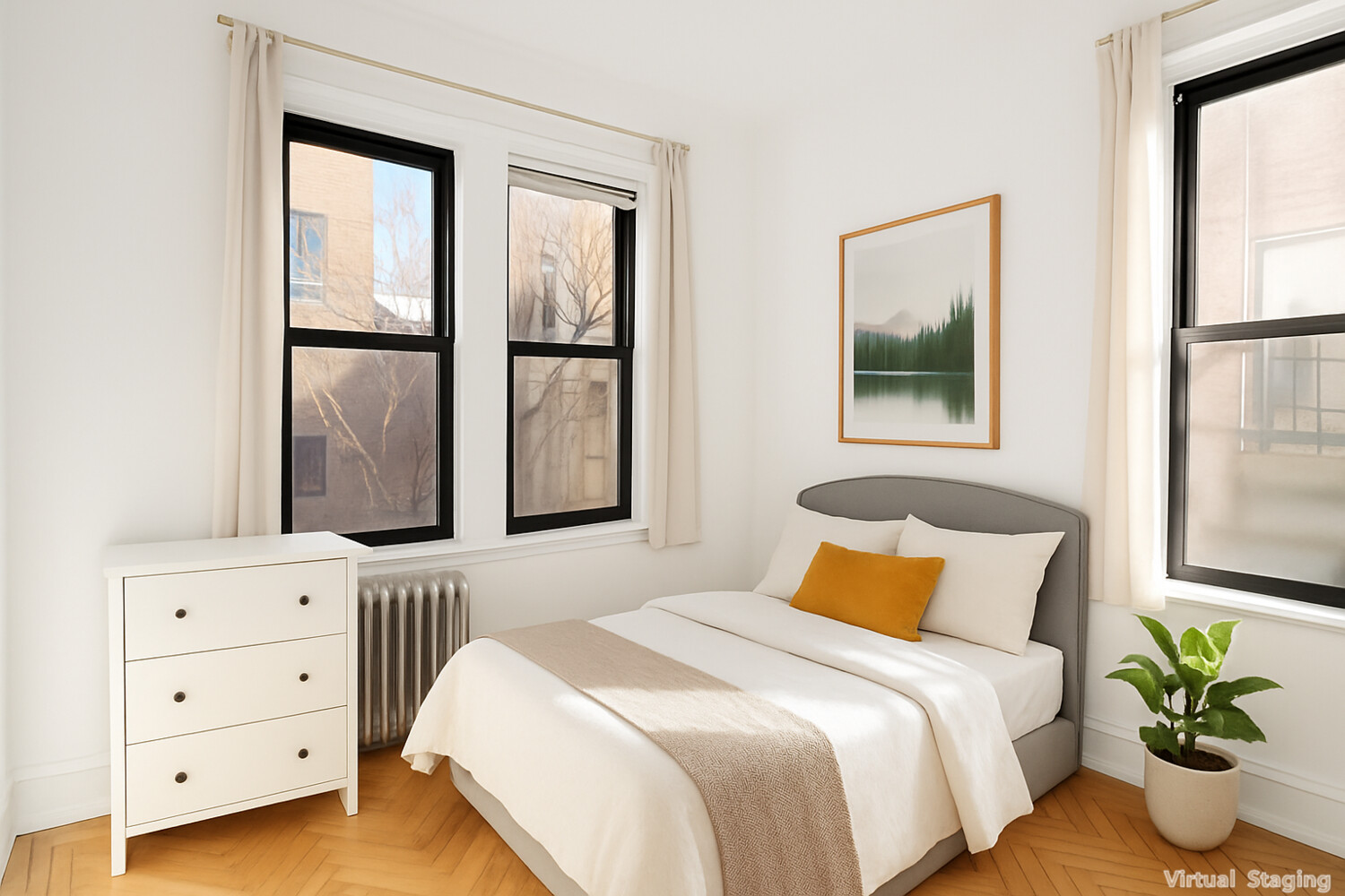 203 West 98th Street, Unit 5D Manhattan, NY 10025 - Photo 4 of 7 a bedroom with a bed and a window