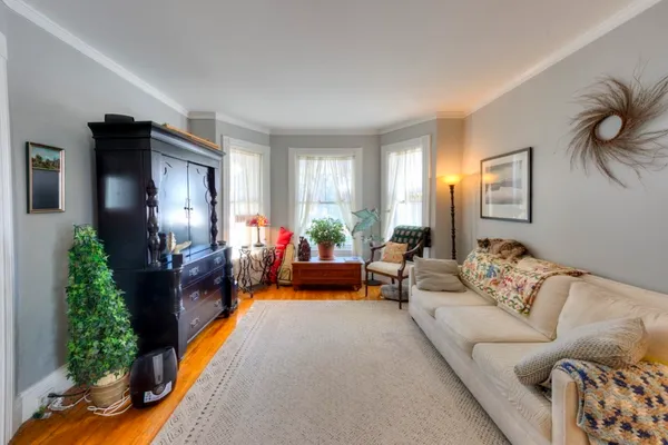 a living room with furniture and a couch