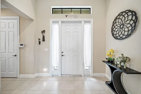 a view of a hallway with entryway