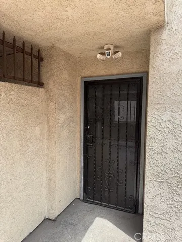 a view of wooden door