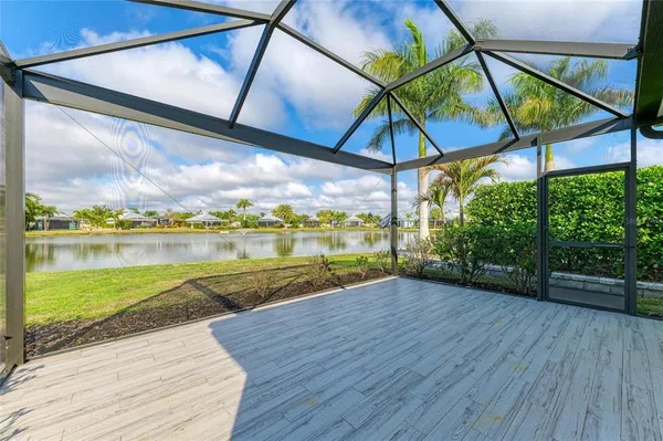 a view of a lake from a balcony
