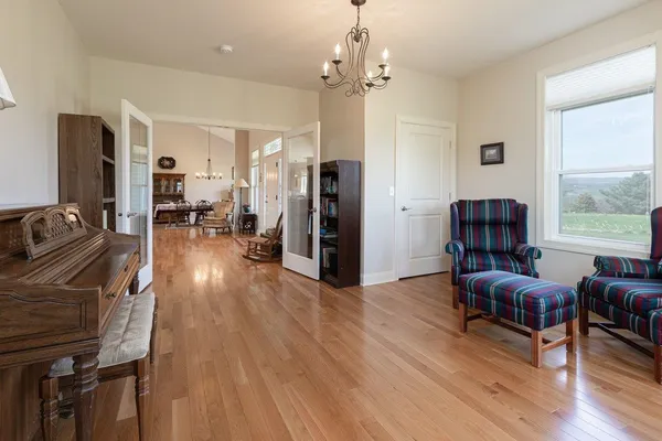 a view of livingroom with furniture and window