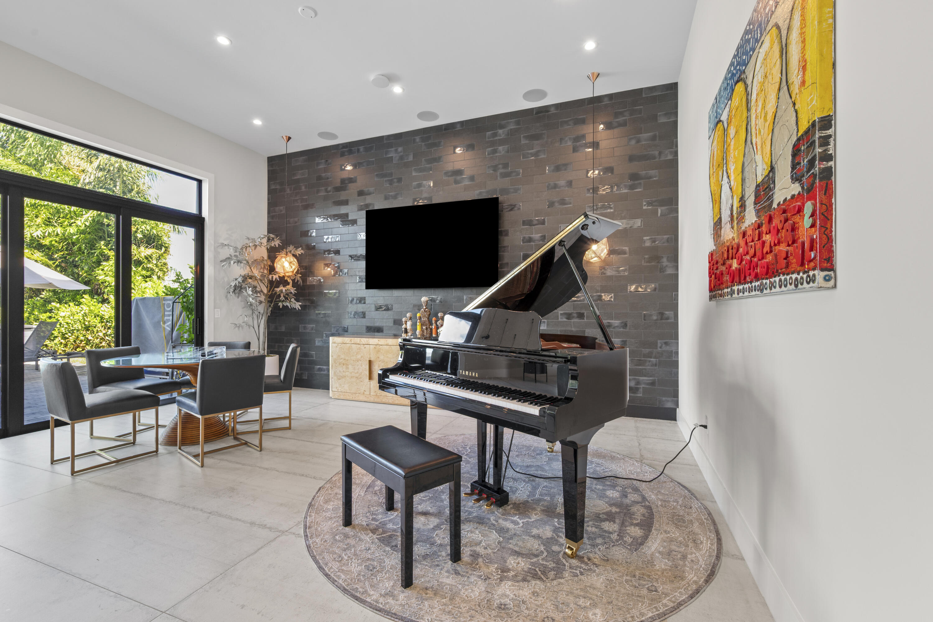 9771 Chianti Classico Terrace Boca Raton, FL 33496 - Photo 12 of 114 a living room with furniture a floor to ceiling window and a flat screen tv