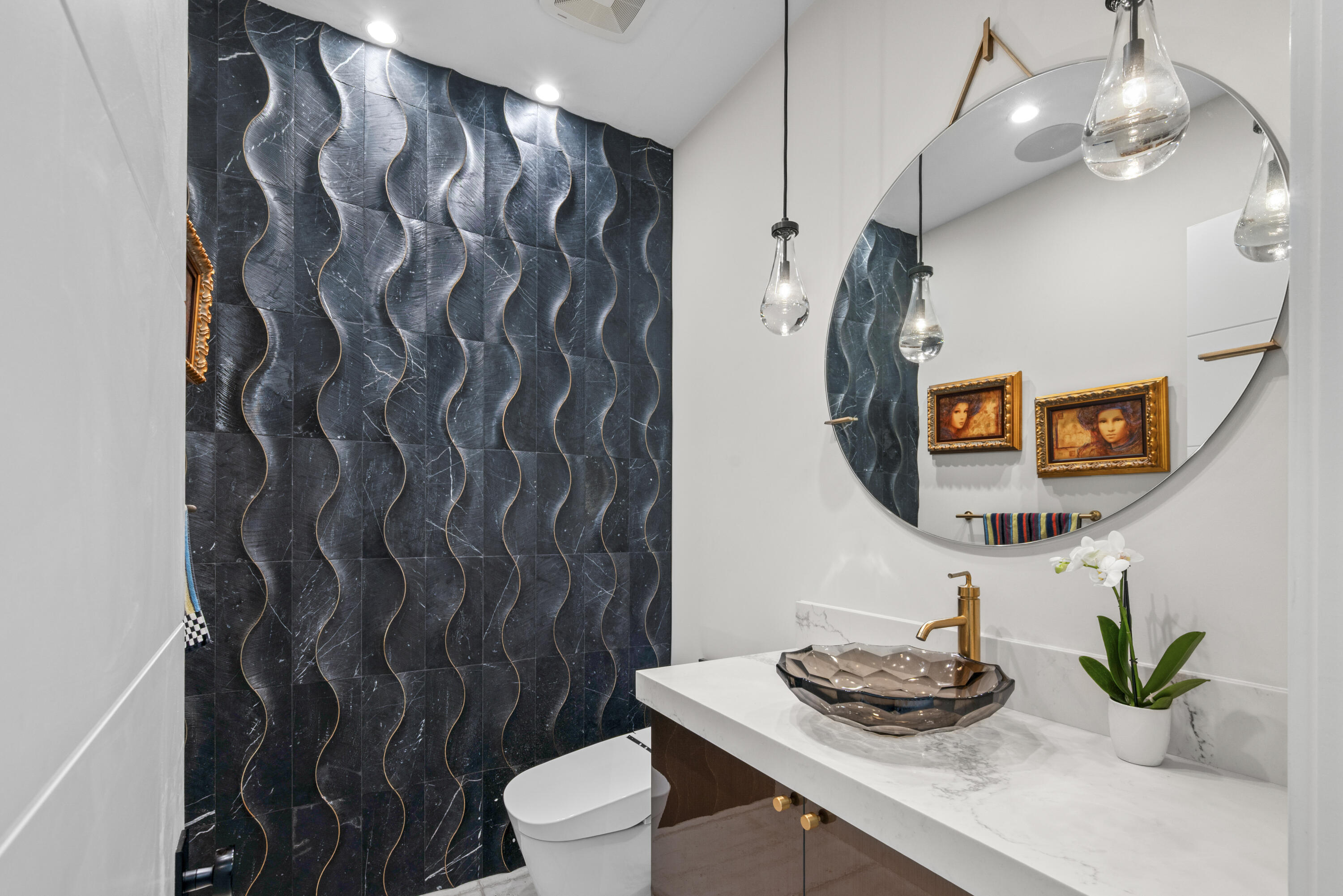 9771 Chianti Classico Terrace Boca Raton, FL 33496 - Photo 39 of 114 a bathroom with a granite countertop sink and a mirror