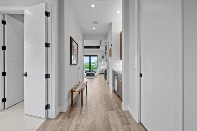 a view of outdoor space with palm trees