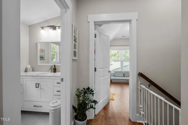 a empty closet with white paint