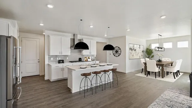 an aerial view of a house with a garden