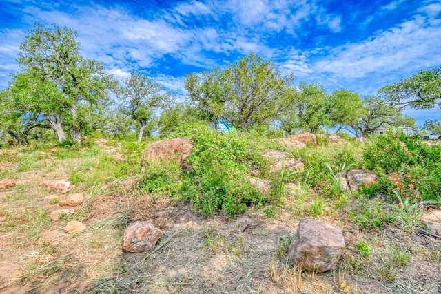 a view of a lake with houses in the back
