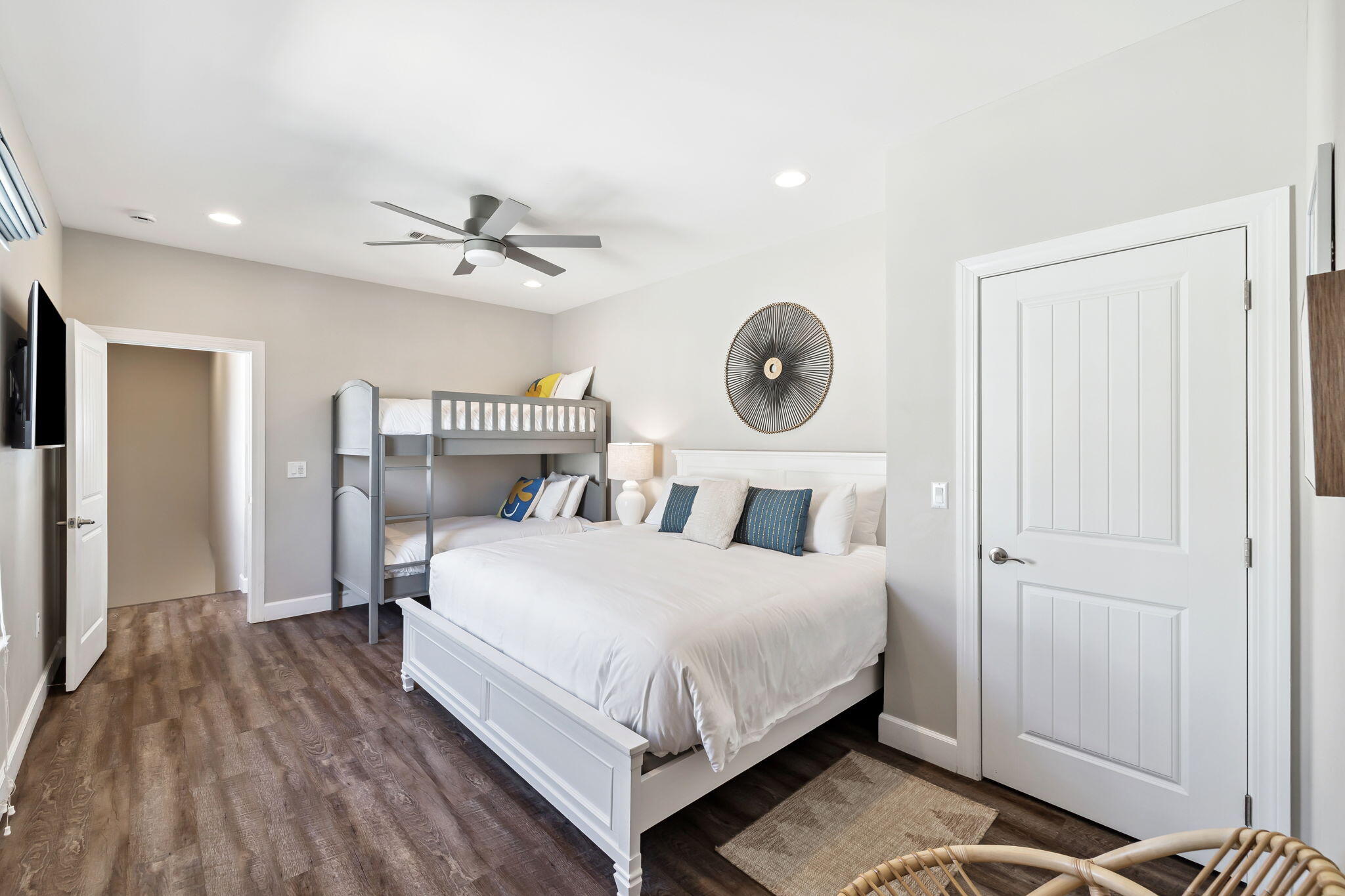 20 Sundance Court Miramar Beach, FL 32550 - Photo 50 of 53 a bedroom with a bed and a chandelier